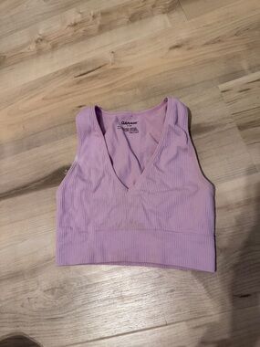 Garage size xs pink stella seamless plunge tank top